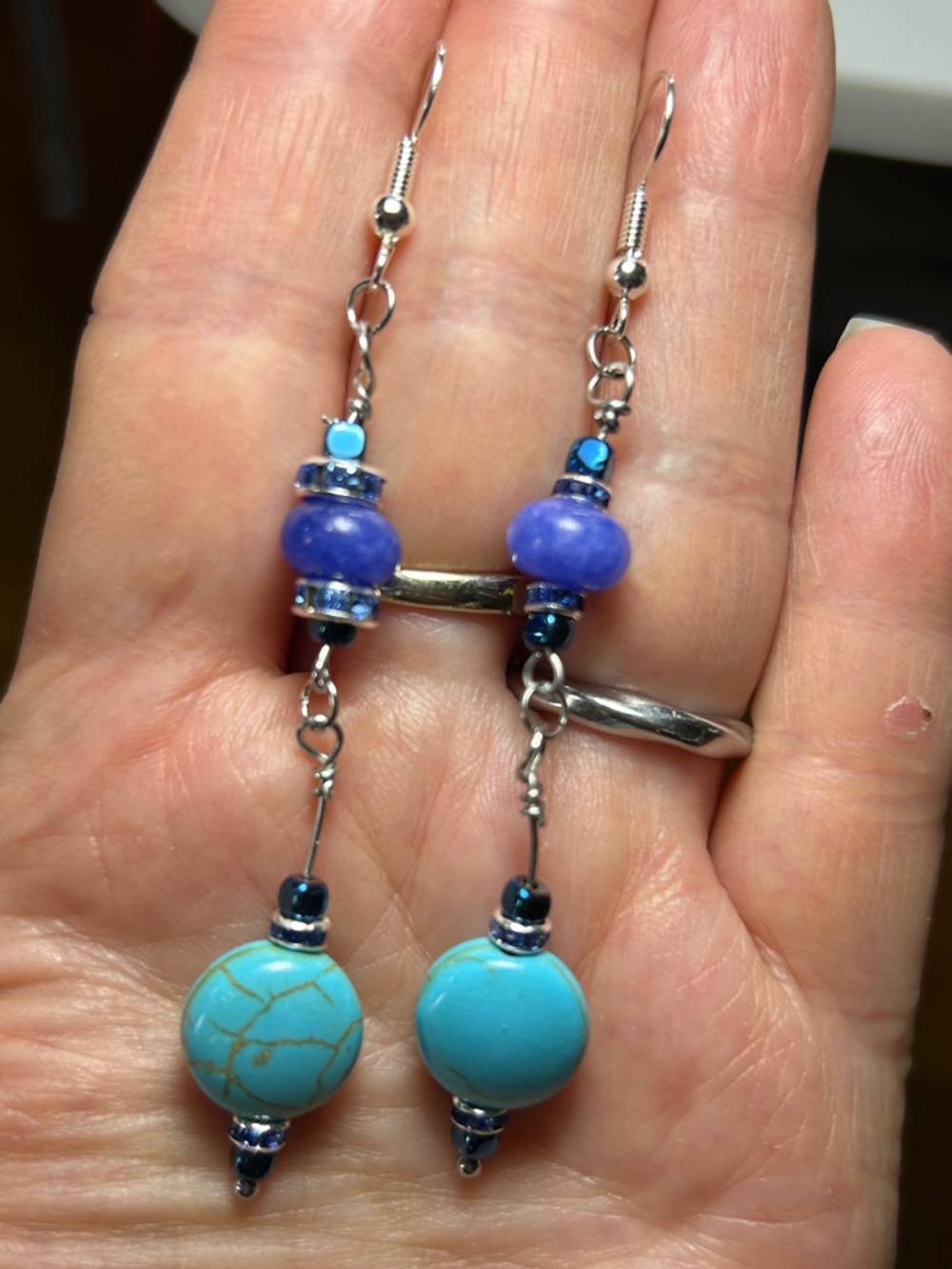 3/$25 Turquoise & Blue Kyanite Drop Earrings